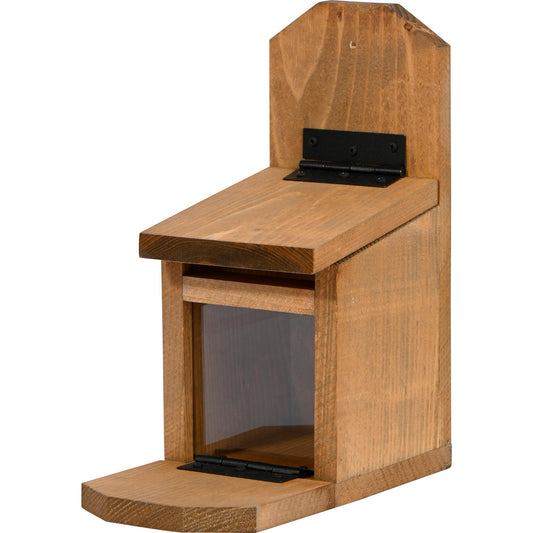 Eichhörnchen-Futterstation aus FSC®-Holz mit Acrylglasscheibe