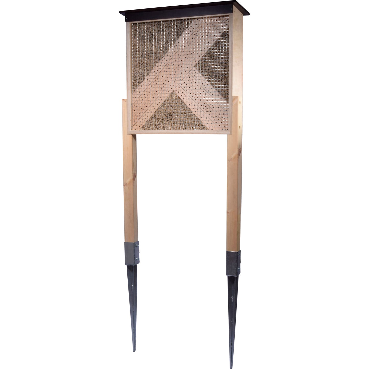 Wetterfeste Wildbienen-Nisthilfe mit hochwertigen Füllmaterialien und Bodenhülsen