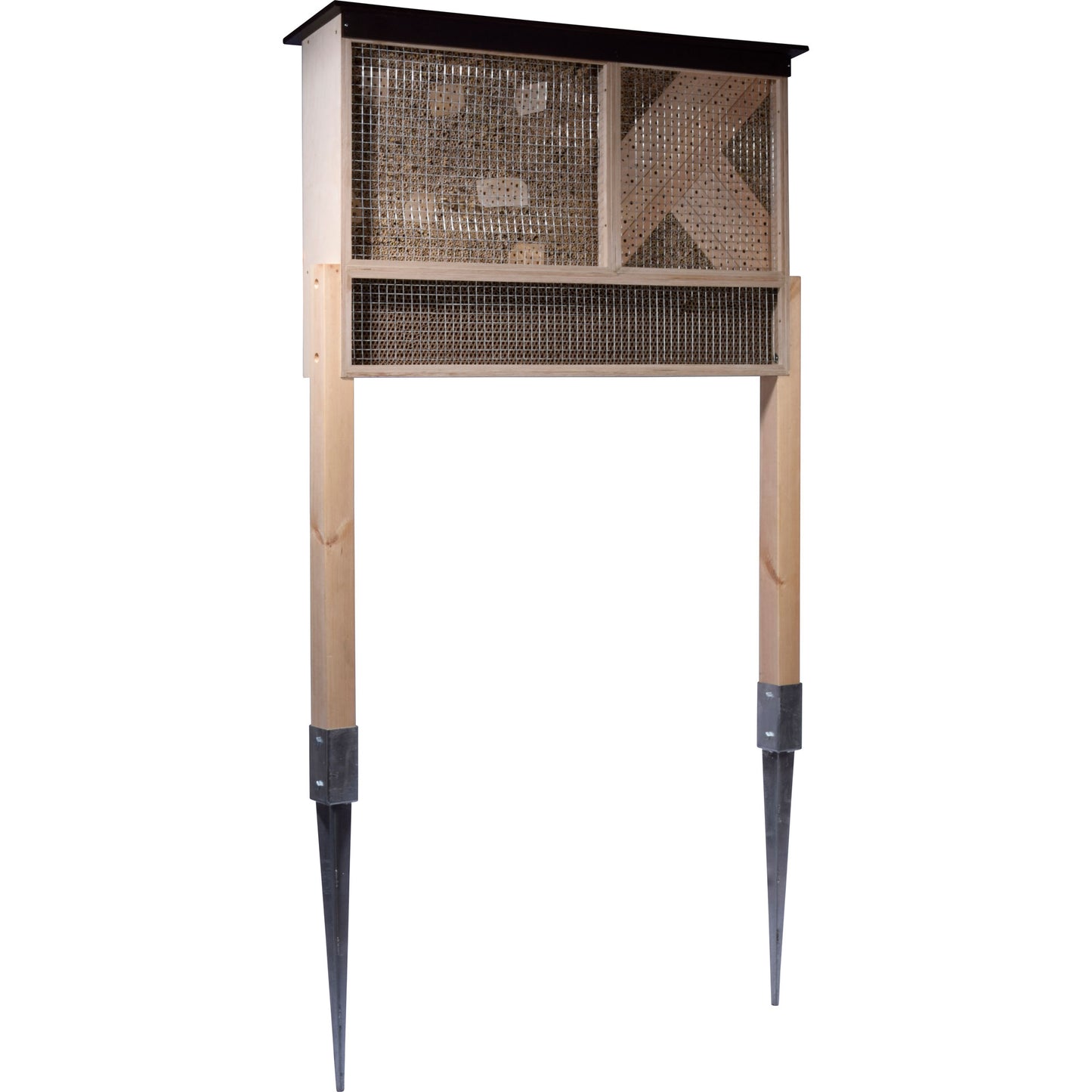 Wetterfeste Wildbienen-Nisthilfe mit hochwertigen Füllmaterialien und Bodenhülsen