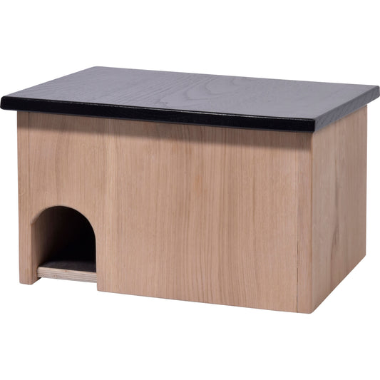 Edles Igelhaus „Premium“ aus wetterfestem, geöltem Eichenholz für sicheren Winterschlaf