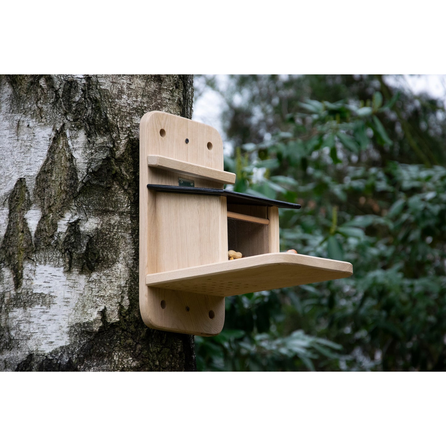 Hochwertiges Eichhörnchen-Futterhaus aus handgefertigtem Eichenholz
