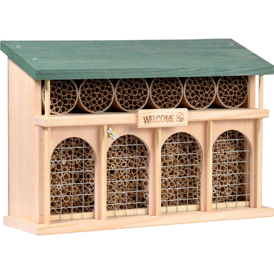 Insektenhotel „Dublin“ aus FSC®-zertifiziertem Kiefernholz für Wildbienen und Nützlinge