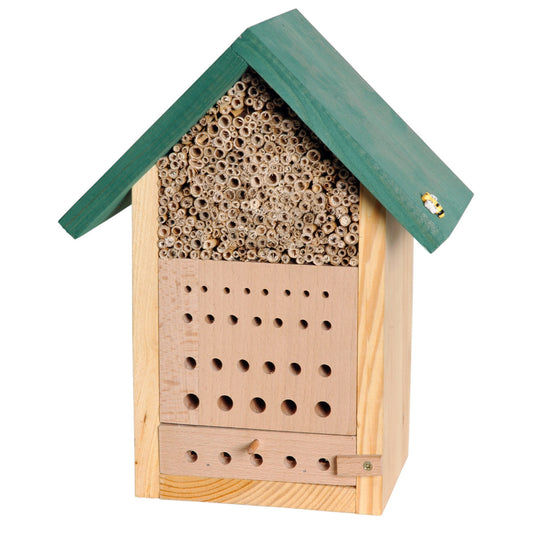 Insektenhotel „Maja“ aus Kiefernholz mit massivem Buchenholz-Nistblock
