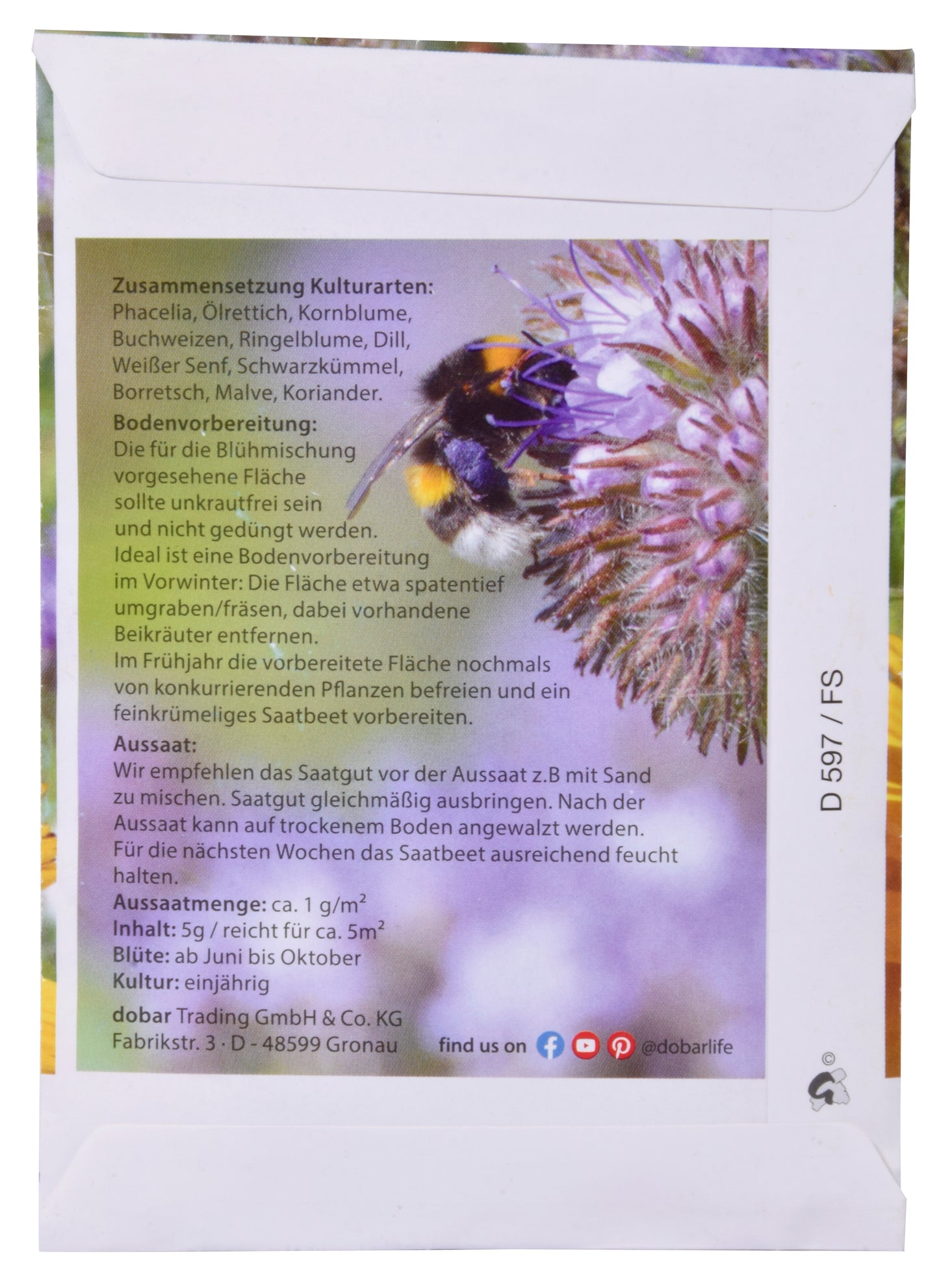 Art. 22690e - Schilfrohrhalme-Set plus Samenmischung "Bienenschmaus"
