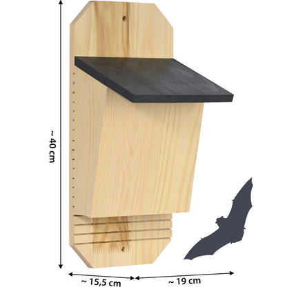 Nachhaltiger Fledermausunterschlupf mit stabilem Design zur Befestigung an Bäumen und Wänden
