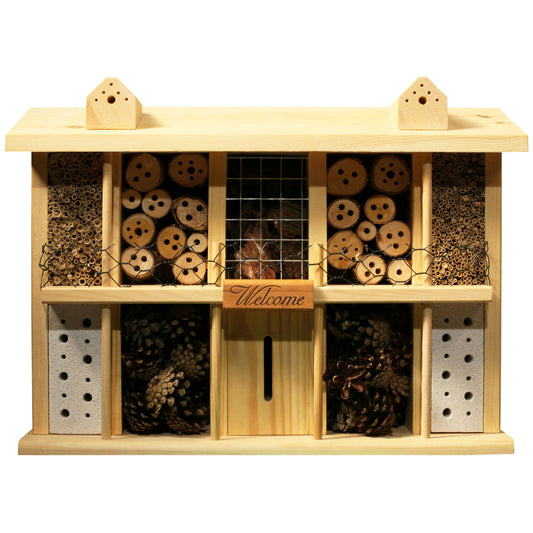 Insektenhotel „Landsitz Superior“ aus Kiefernholz für Wildbienen und Nützlinge
