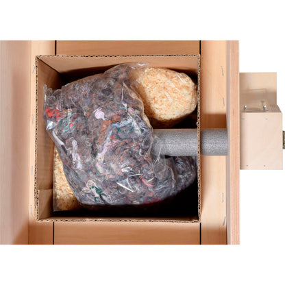 Großer Hummelkasten mit sicherem Röhrengang – handgefertigte Nisthilfe aus Holz mit Schutzklappe gegen Schädlinge, ideal für naturnahe Gärten.